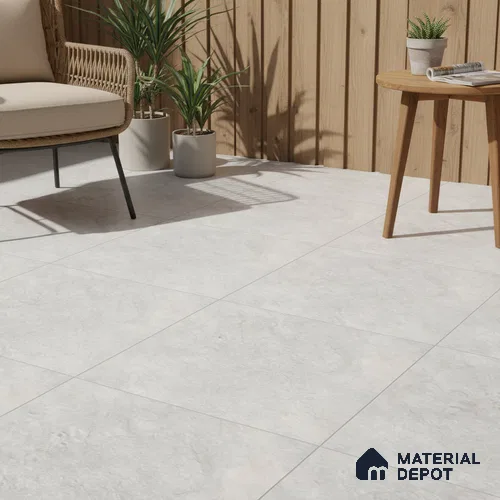 Budget Friendly Marble Look Value for Money Parking Grayscale Floor Tile 16 x 16 inch | TL 00598 | Vitrified Matte Finish Tile - 12 mm | Suitable For Parking, Bathroom, Balcony & Terrace | Pattern Alignment May Vary | 2-3 mm Spacer is Mandatory