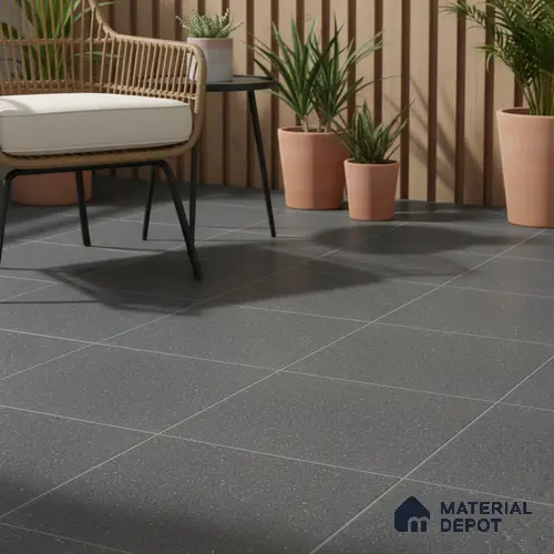 Budget Friendly Plain Look Value for Money Parking Smoky Grey Floor Tile 16 x 16 inch | TL 00656 | Vitrified Matte Finish Tile - 12 mm | Suitable For Parking, Outdoor, Balcony & Terrace | Pattern Alignment May Vary | 2-3 mm Spacer is Mandatory