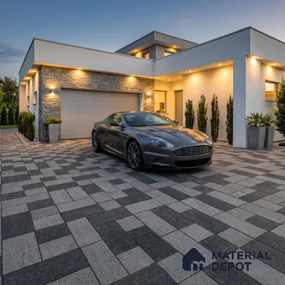 Budget Friendly Stone Look Value for Money Parking Foggy Grey Floor Tile 16 x 16 inch | TL 00657 A | Vitrified Matte Finish Tile - 12 mm | Suitable For Parking, Outdoor, Balcony & Terrace | Pattern Alignment May Vary | 2-3 mm Spacer is Mandatory