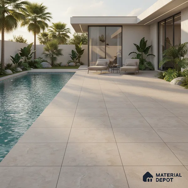 Budget Friendly Stone Look Value for Money Parking Glow Beige Floor Tile 16 x 16 inch | TL 00662 A | Vitrified Matte Finish Tile - 12 mm | Suitable For Parking, Outdoor, Balcony & Terrace | Pattern Alignment May Vary | 2-3 mm Spacer is Mandatory