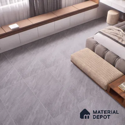 Cement Dolphin  Wall & Floor Tile TL 00679 Grey 4 ft x 2 ft Matte Finish Full Body Vitrified Tile - 9 mm | Suitable For Living Room, Bedroom, Kitchen