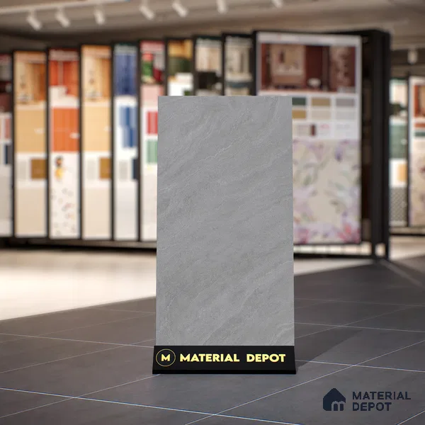 Cement Dolphin Wall & Floor Tile TL 00679 Grey 4 ft x 2 ft Matte Finish Full Body Vitrified Tile - 9 mm | Suitable For Living Room, Bedroom, Kitchen