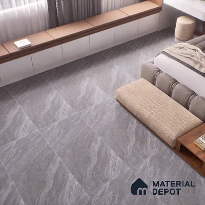 Marble Wall & Floor Tile TL 00680 Grey 4 ft x 2 ft Matte Finish Full Body Vitrified Tile - 9 mm | Suitable For Living Room, Bedroom, Kitchen
