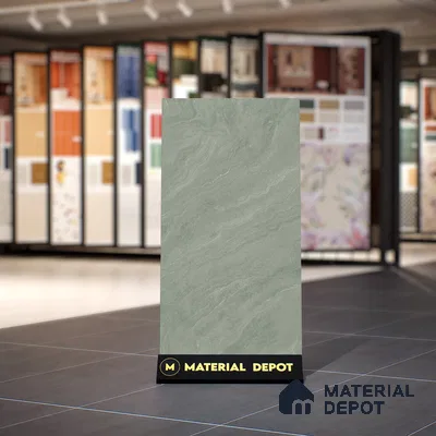 Marble Verde Wall & Floor Tile TL 00681 Sage Green 4 ft x 2 ft Matte Finish Full Body Vitrified Tile - 9 mm | Suitable For Living Room, Bedroom, Kitchen