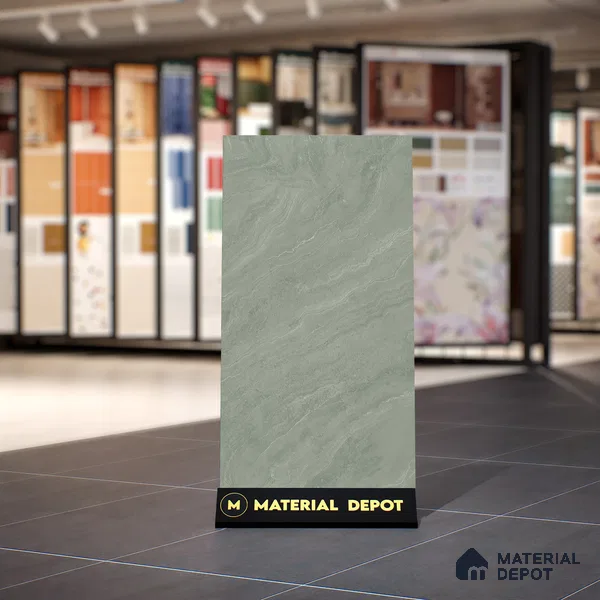 Marble Verde Wall & Floor Tile TL 00681 Sage Green 4 ft x 2 ft Matte Finish Full Body Vitrified Tile - 9 mm | Suitable For Living Room, Bedroom, Kitchen