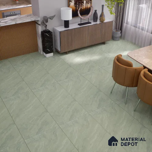Marble Verde Wall & Floor Tile TL 00681 Sage Green 4 ft x 2 ft Matte Finish Full Body Vitrified Tile - 9 mm | Suitable For Living Room, Bedroom, Kitchen