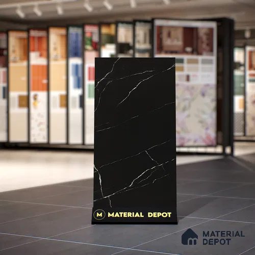 Marble Floor & Wall Tile | TL 00683 Inky Black Matte Finish 4 ft x 2 ft Matte Finish Vitrified Tile - 9 mm | Suitable For Living Room, Bedroom, Dining Area | Image 2