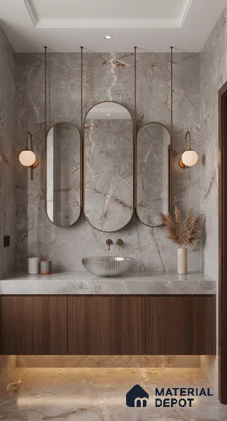 Marble Floor & Wall Tile | TL 00685 Gris Glossy Finish 4 ft x 2 ft Vitrified Tile - 9 mm | Suitable For Living Room, Bedroom, Dining Area