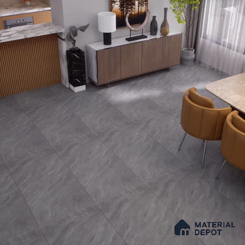 Marble Slate Wall & Floor Tile TL 00748 Slate Grey 4 ft x 2 ft Matte Finish Full Body Vitrified Tile - 9 mm | Suitable For Living Room, Bedroom, Kitchen