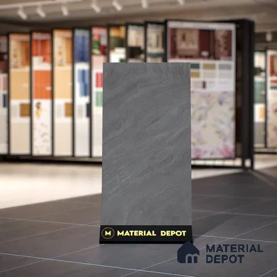 Marble Slate Wall & Floor Tile TL 00748 Slate Grey 4 ft x 2 ft Matte Finish Full Body Vitrified Tile - 9 mm | Suitable For Living Room, Bedroom, Kitchen