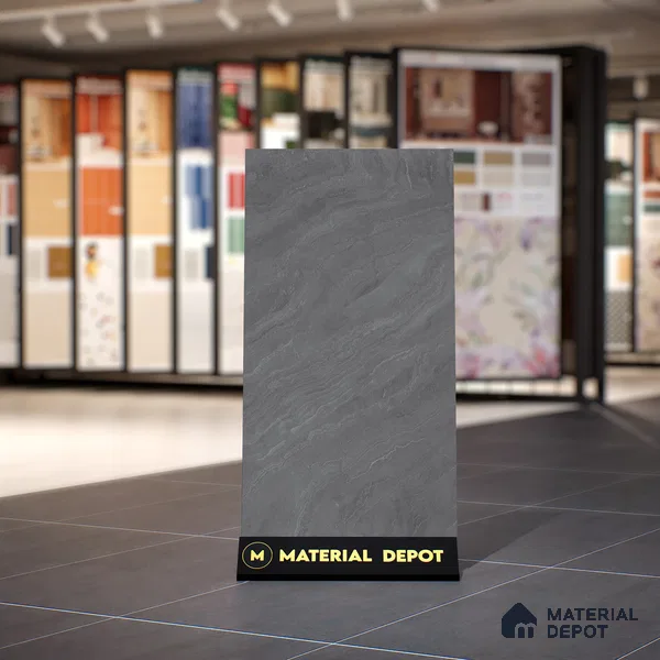 Marble Slate Wall & Floor Tile TL 00748 Slate Grey 4 ft x 2 ft Matte Finish Full Body Vitrified Tile - 9 mm | Suitable For Living Room, Bedroom, Kitchen
