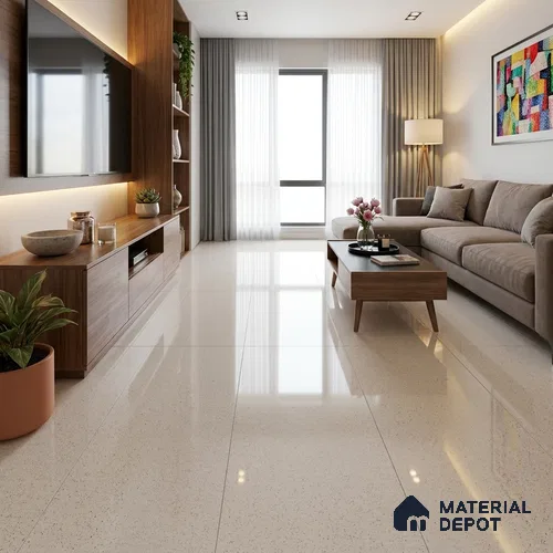 Terrazzo Full Body Floor & Wall Tile | TL 00749 Dopomine | 4 ft x 2 ft Glossy Finish Vitrified Tile - 9 mm | Suitable For Living Room, Bedroom, Kitchen