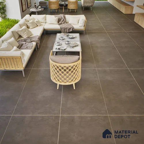 Stone Floor & Wall Tile | TL 00752 Raw Tan 4 ft x 2 ft Matte Finish Full Body Vitrified Tile - 9 mm | Suitable For Living Room, Bedroom, Bathroom