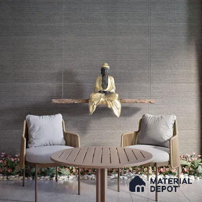 Stone Floor & Wall Tile | TL 00754 Graphite Linia 4 ft x 2 ft Punch Matte Finish Full Body Vitrified Tile - 9 mm | Suitable For Living Room, Bedroom, Bathroom