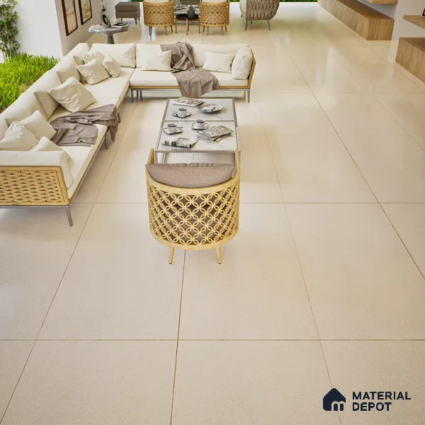Plain Wall & Floor Tile TL 00760 Latte Beige 4 ft x 2 ft Glossy Finish Tile - 9 mm | Suitable For Living Room, Hall, Bedroom