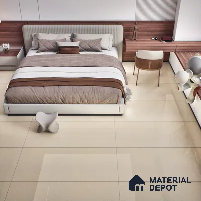 Plain Wall & Floor Tile TL 00760 Latte Beige 4 ft x 2 ft Glossy Finish Tile - 9 mm | Suitable For Living Room, Hall, Bedroom
