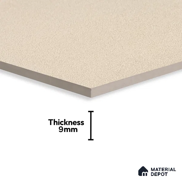 Plain Wall & Floor Tile TL 00760 Latte Beige 4 ft x 2 ft Glossy Finish Tile - 9 mm | Suitable For Living Room, Hall, Bedroom