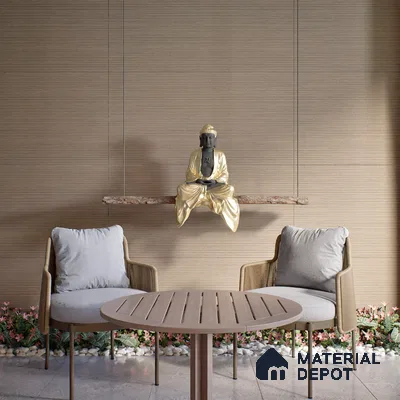 Stone Floor & Wall Tile | TL 00761 Mushroom Linia 4 ft x 2 ft Punch Matte Finish Full Body Vitrified Tile - 9 mm | Suitable For Living Room, Bedroom, Bathroom
