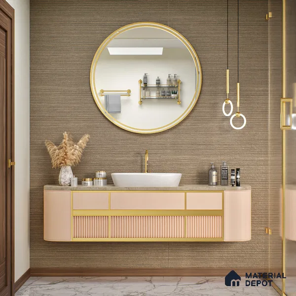 Stone Floor & Wall Tile | TL 00761 Mushroom Linia 4 ft x 2 ft Punch Matte Finish Full Body Vitrified Tile - 9 mm | Suitable For Living Room, Bedroom, Bathroom