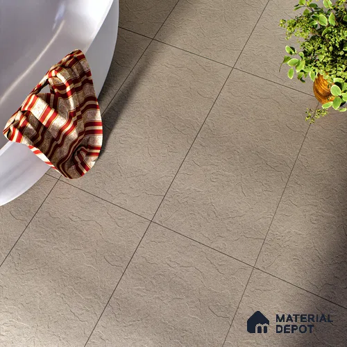 Stone Floor & Wall Tile | TL 00763 Mushroom Stone 4 ft x 2 ft Punch Matte Finish Full Body Vitrified Tile - 9 mm | Suitable For Living Room, Bedroom, Bathroom