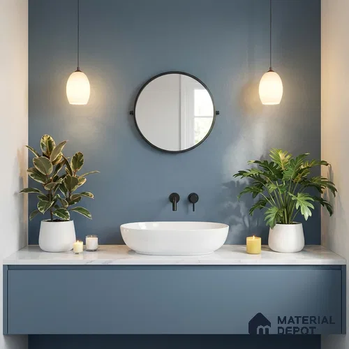 Plain Wall & Floor Tile TL 00767 Steel Blue 4 ft x 2 ft Matte Finish Tile - 9 mm | Suitable For Living Room, Hall, Bedroom
