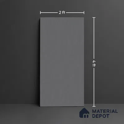 Plain Wall & Floor Tile TL 00768 Dark Grey 4 ft x 2 ft Matte Finish Tile - 9 mm | Suitable For Living Room, Hall, Bedroom