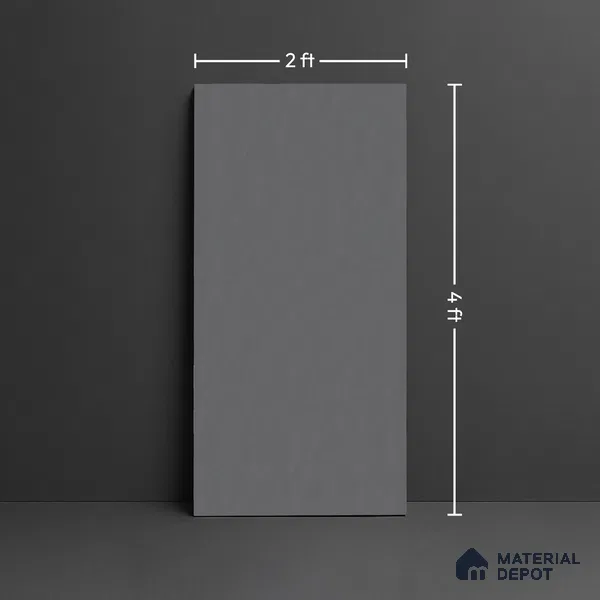 Plain Wall & Floor Tile TL 00768 Dark Grey 4 ft x 2 ft Matte Finish Tile - 9 mm | Suitable For Living Room, Hall, Bedroom