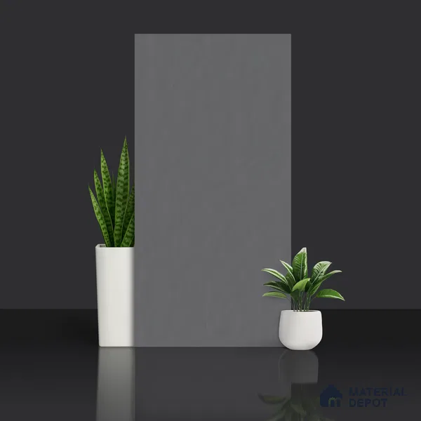 Plain Wall & Floor Tile TL 00768 Dark Grey 4 ft x 2 ft Matte Finish Tile - 9 mm | Suitable For Living Room, Hall, Bedroom
