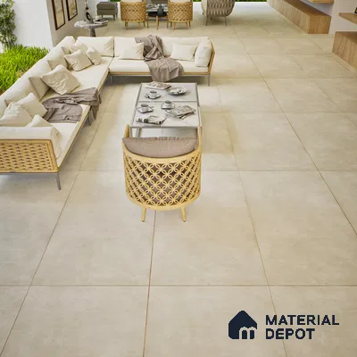 Stone Floor & Wall Tile | TL 00773 Raw Bianco 4 ft x 2 ft Matte Finish Full Body Vitrified Tile - 9 mm | Suitable For Living Room, Bedroom, Bathroom