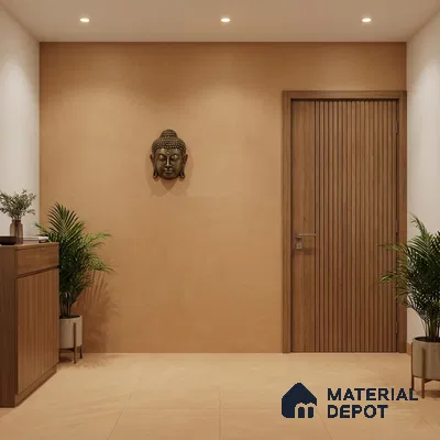 Plain Wall & Floor Tile TL 00777 Oak Brown 4 ft x 2 ft Matte Finish Tile - 9 mm | Suitable For Living Room, Hall, Bedroom