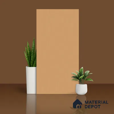 Plain Wall & Floor Tile TL 00777 Oak Brown 4 ft x 2 ft Matte Finish Tile - 9 mm | Suitable For Living Room, Hall, Bedroom