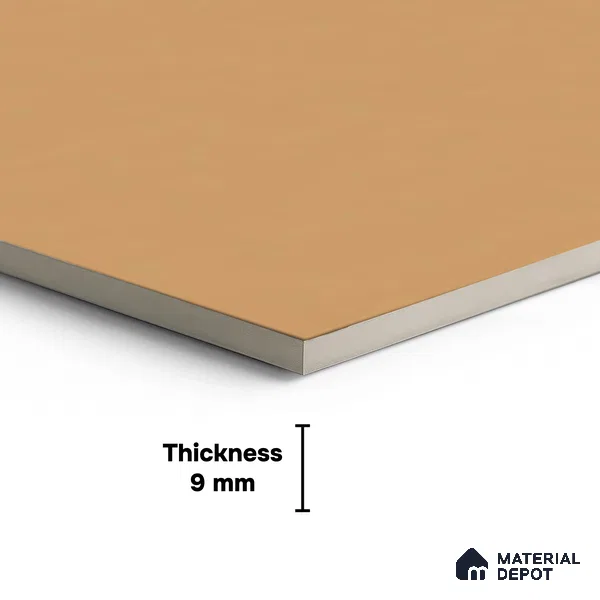 Plain Wall & Floor Tile TL 00777 Oak Brown 4 ft x 2 ft Matte Finish Tile - 9 mm | Suitable For Living Room, Hall, Bedroom