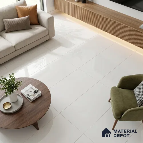 TL 00779 Snow White 1200x600 mm Glossy Finish Full Body Vitrified Wall & Floor Tile - 9 mm