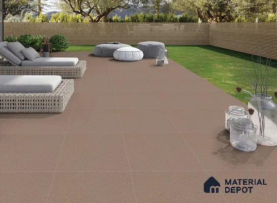 Stone Look Floor Nut Brown Matte Finish Vitrified Tile | TL 00781 2 ft x 2 ft - 9 mm | Suitable For Bathroom, Terrace & Balcony