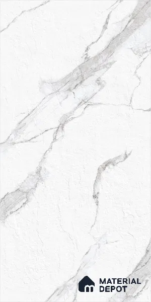 Marble Statuario Wall & Floor Tile TL 00797 Off-White 4 ft x 2 ft Matte Finish Vitrified Tile - 9 mm | Suitable For Living Room, Bedroom, Kitchen