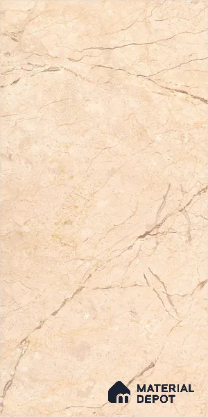 Marble Crema Marfil Wall & Floor Tile TL 00800 Warm Beige 4 ft x 2 ft Matte Finish Vitrified Tile - 9 mm | Suitable For Living Room, Bedroom, Kitchen