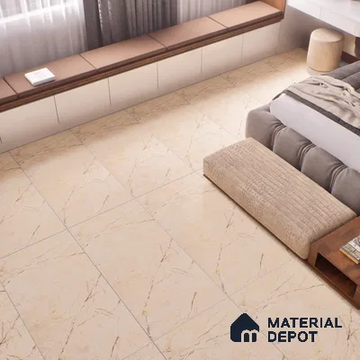 Marble Crema Marfil Wall & Floor Tile TL 00800 Warm Beige 4 ft x 2 ft Matte Finish Vitrified Tile - 9 mm | Suitable For Living Room, Bedroom, Kitchen