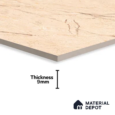Marble Crema Marfil Wall & Floor Tile TL 00800 Warm Beige 4 ft x 2 ft Matte Finish Vitrified Tile - 9 mm | Suitable For Living Room, Bedroom, Kitchen