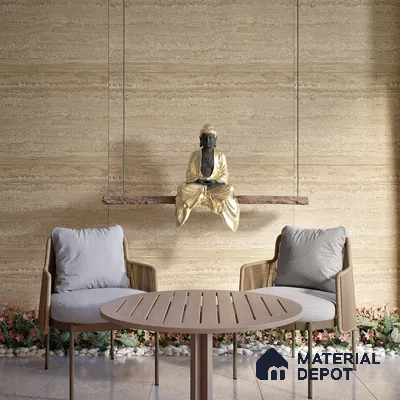 Stone Floor & Wall Tile | TL 00805 Neo Travertino Beige 4 ft x 2 ft Matte Finish Vitrified Tile | Suitable For Living Room, Bedroom, Bathroom