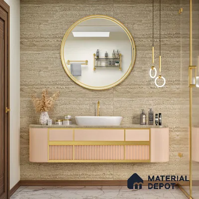Stone Floor & Wall Tile | TL 00805 Neo Travertino Beige 4 ft x 2 ft Matte Finish Vitrified Tile | Suitable For Living Room, Bedroom, Bathroom