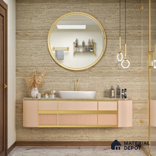 Stone Floor & Wall Tile | TL 00805 Neo Travertino Beige 4 ft x 2 ft Matte Finish Vitrified Tile | Suitable For Living Room, Bedroom, Bathroom