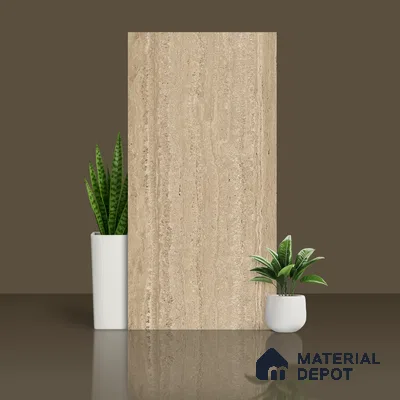 Stone Floor & Wall Tile | TL 00805 Neo Travertino Beige 4 ft x 2 ft Matte Finish Vitrified Tile | Suitable For Living Room, Bedroom, Bathroom