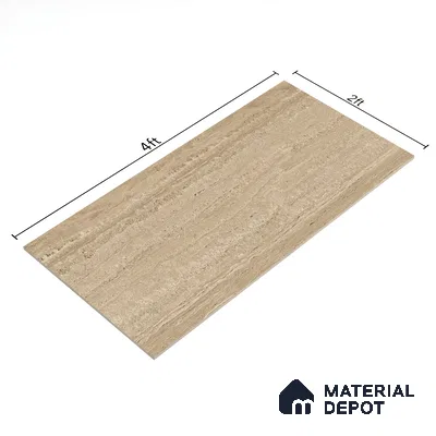 Stone Floor & Wall Tile | TL 00805 Neo Travertino Beige 4 ft x 2 ft Matte Finish Vitrified Tile | Suitable For Living Room, Bedroom, Bathroom