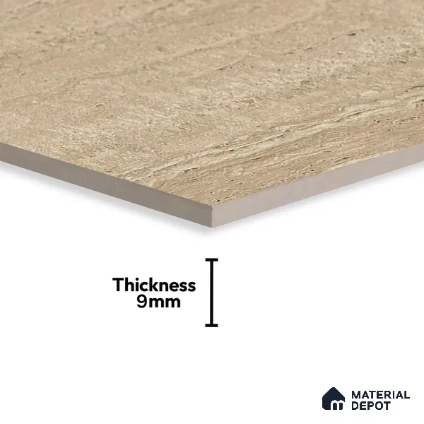 Stone Floor & Wall Tile | TL 00805 Neo Travertino Beige 4 ft x 2 ft Matte Finish Vitrified Tile | Suitable For Living Room, Bedroom, Bathroom