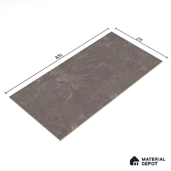 Marble Fior di Bosco Wall & Floor Tile TL 00814 Mocha Brown 4 ft x 2 ft Matte Finish Vitrified Tile - 9 mm | Random Designs | Suitable For Living Room, Bedroom, Kitchen
