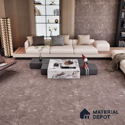 Marble Fior di Bosco Wall & Floor Tile TL 00814 Mocha Brown 4 ft x 2 ft Matte Finish Vitrified Tile - 9 mm | Random Designs | Suitable For Living Room, Bedroom, Kitchen