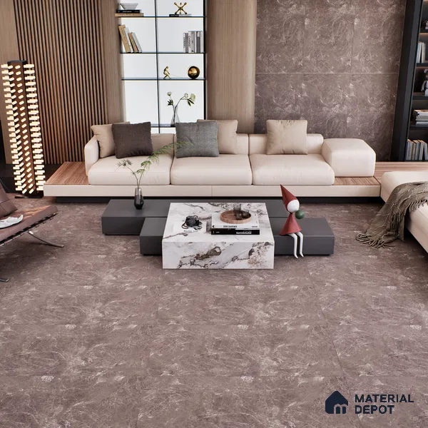 Marble Fior di Bosco Wall & Floor Tile TL 00814 Mocha Brown 4 ft x 2 ft Matte Finish Vitrified Tile - 9 mm | Random Designs | Suitable For Living Room, Bedroom, Kitchen