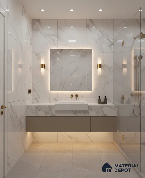 TL 00817 Statuario White 1200x600 mm Random Face Glossy Finish Vitrified Wall & Floor Tile - 9 mm (Sample)