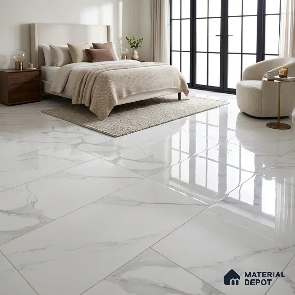 TL 00817 Statuario White 1200x600 mm Random Face Glossy Finish Vitrified Wall & Floor Tile - 9 mm