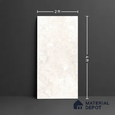 Marble Tundra Grey Wall & Floor Tile TL 00818 Light Grey 4 ft x 2 ft Matte Finish Vitrified Tile - 9 mm | Random Designs | Suitable For Living Room, Bedroom, Kitchen